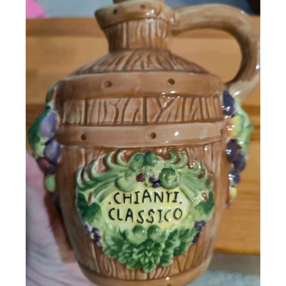 Certified International Cork Top Olive Oil Barrel Grape Jug by Susan Winget
